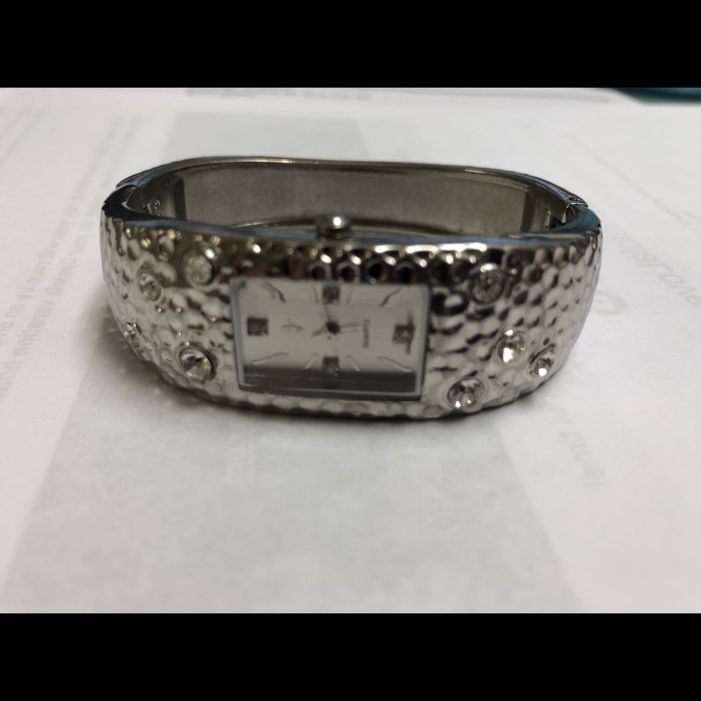 Cuffed silver watch